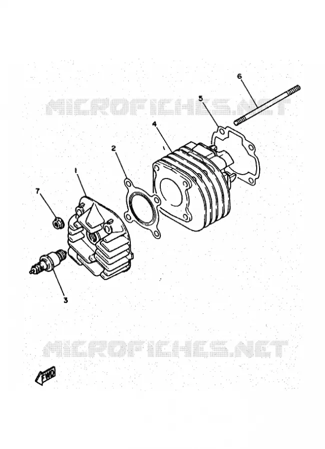 CYLINDER Yamaha SCOOTER 50 1997 OVETTO  YN50 OVETTO