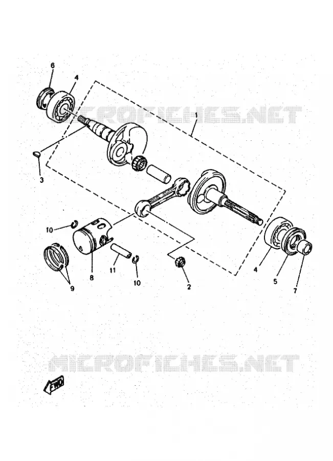 CRANKSHAFT / PISTON Yamaha SCOOTER 50 1997 OVETTO  YN50 OVETTO