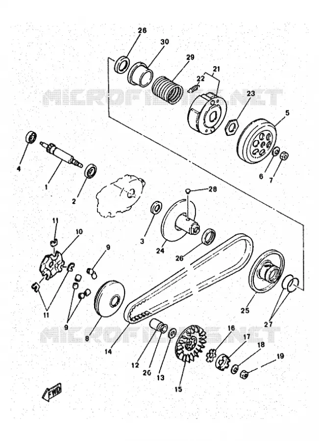 STARTER CLUTCH Yamaha SCOOTER 50 1997 OVETTO  YN50 OVETTO