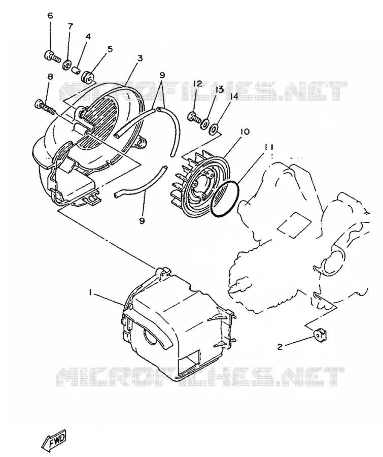 AIR SHROUD & FAN Yamaha SCOOTER 50 1996 JOG R  CY50R JOG R