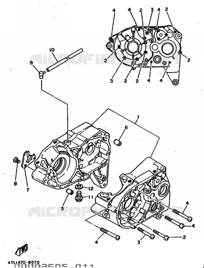 CRANKCASE Yamaha MOTO 100 1996 RX  RX100