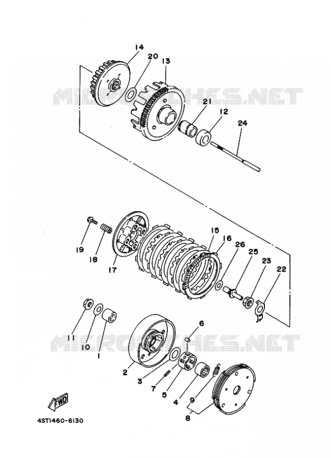 STARTER CLUTCH Yamaha SCOOTER 105 1996 CRYPTON  T105E CRYPTON