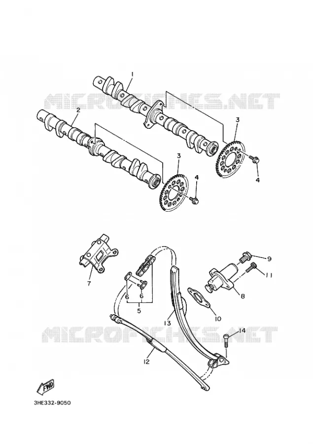 CAMSHAFT / TIMING CHAIN Yamaha MOTO 600 1995 FZR GENESIS  FZR600 FZR600RG GENESIS