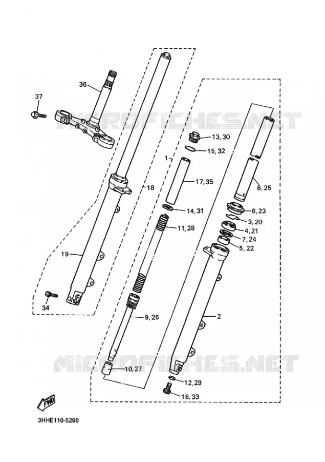 FRONT FORK Yamaha MOTO 600 1995 FZR GENESIS  FZR600 FZR600RG GENESIS