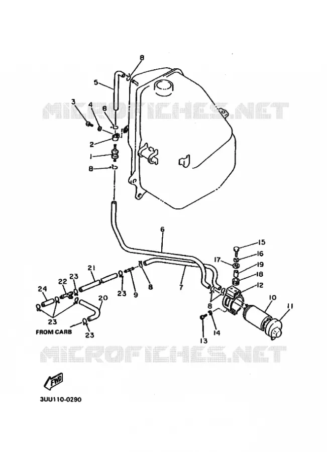 FUEL TANK 2 - FOR CALIFORNIA Yamaha MOTO 600 1995 FZR GENESIS  FZR600 FZR600RG GENESIS
