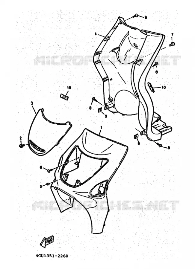 LEG SHIELD Yamaha SCOOTER 50 1995 ZEST  YE50