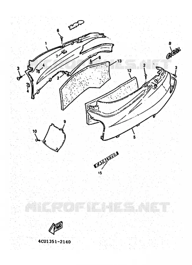 SIDE COVER Yamaha SCOOTER 50 1995 ZEST  YE50
