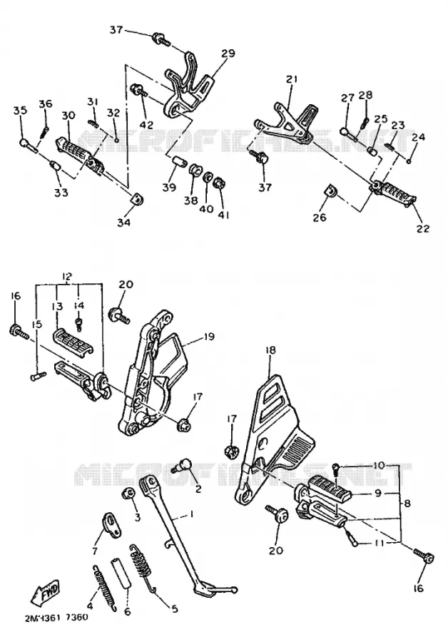 STAND / FOOTREST Yamaha MOTO 750 1988 FZ GENESIS  FZ750 GENESIS