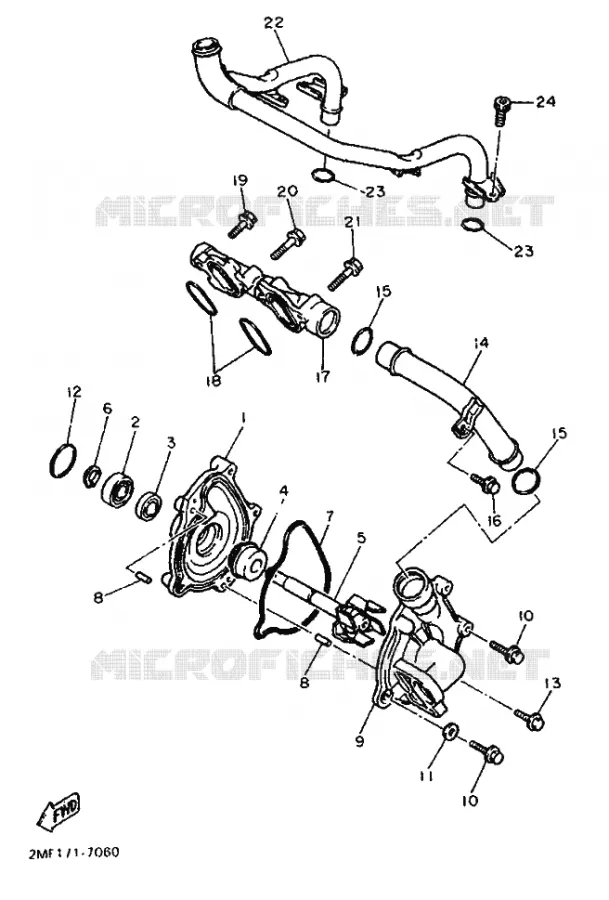 WATERPUMP / HOSES Yamaha MOTO 750 1987 FZ  FZ750 T