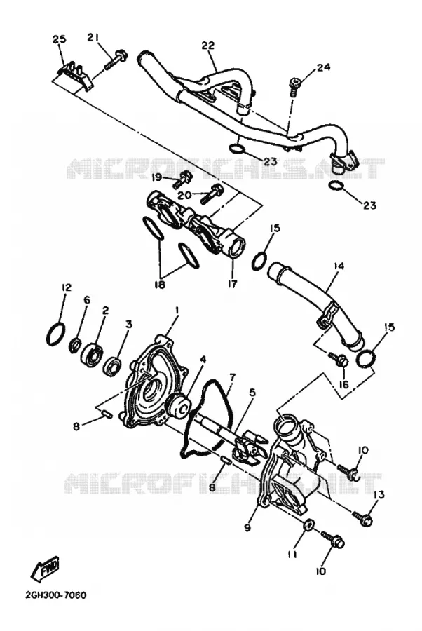 WATERPUMP / HOSES Yamaha MOTO 1000 1987 FZR  FZR1000