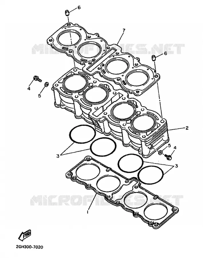 CYLINDER Yamaha MOTO 1000 1987 FZR  FZR1000