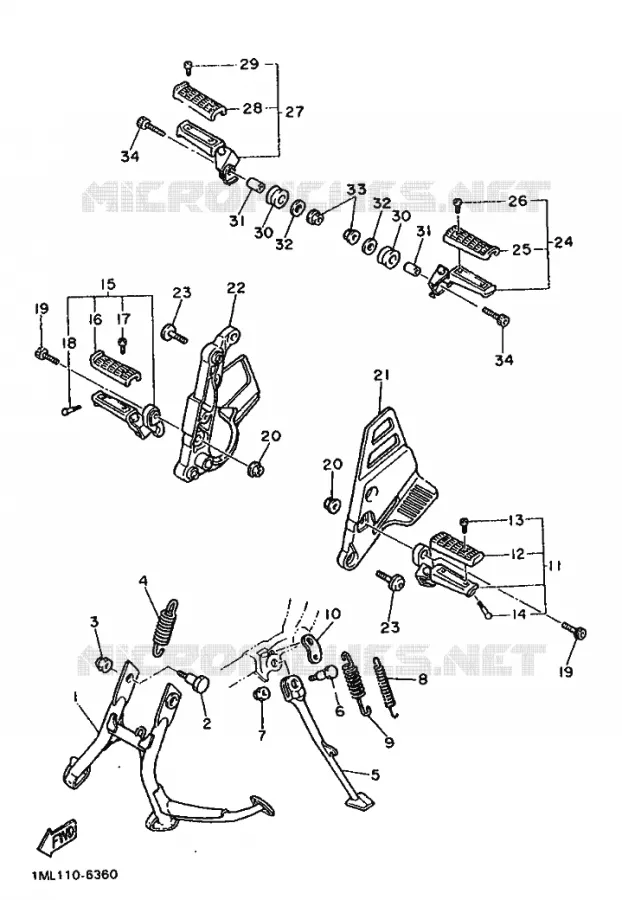 STAND / FOOTREST Yamaha MOTO 750 1986 FZ  FZ750