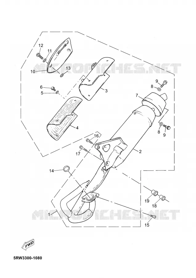 EXHAUST Yamaha SCOOTER 50 2003 JOG  CS50Z JOG RR