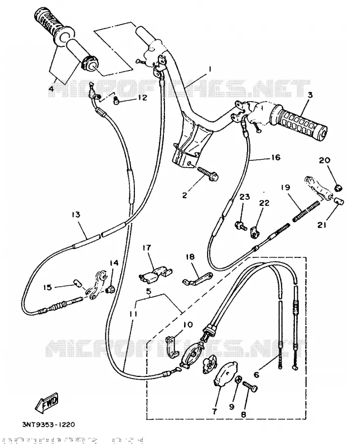 HANDLEBAR & CABLES Yamaha SCOOTER 50 1990 CT  CT50S