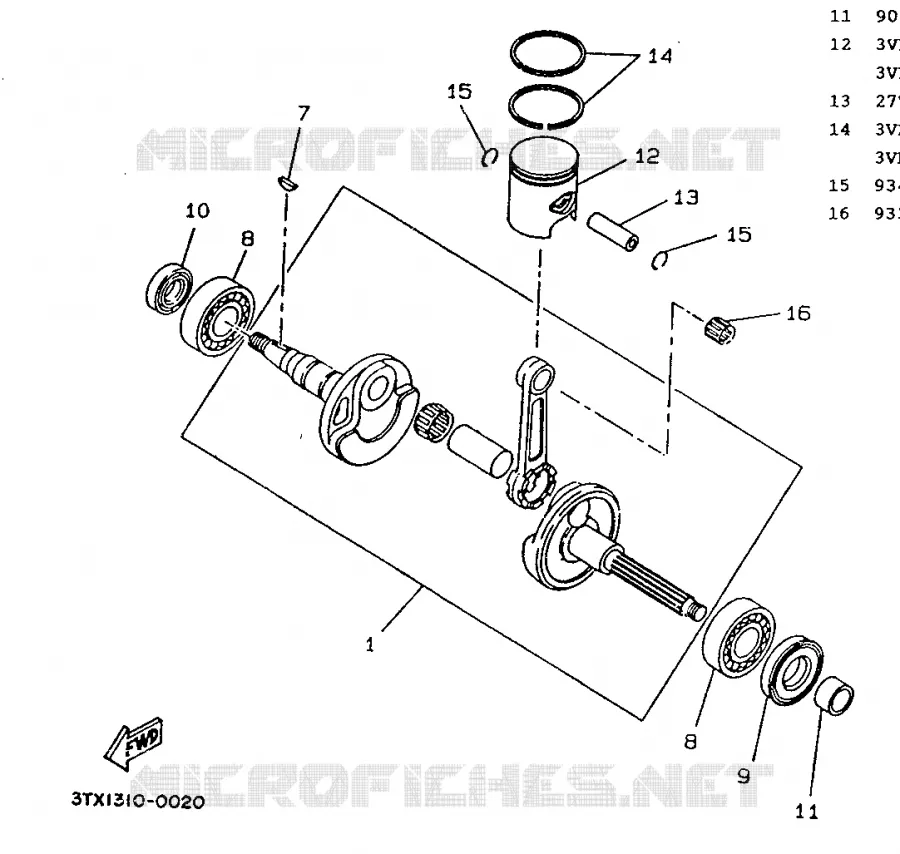 CRANKSHAFT / PISTON Yamaha SCOOTER 50 1990 BOOSTER  CW50