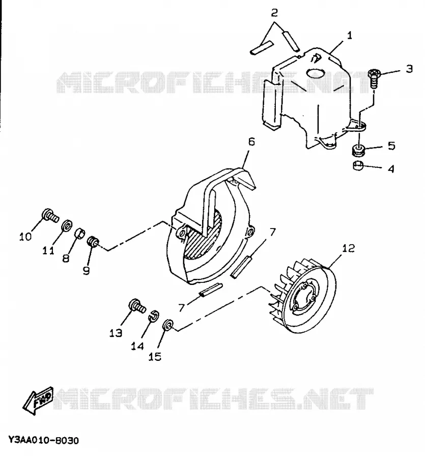 AIR SHROUD & FAN Yamaha SCOOTER 50 1990 BOOSTER  CW50