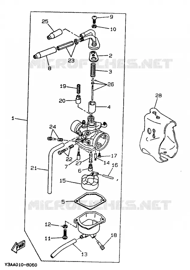 CARBURETOR Yamaha SCOOTER 50 1990 BOOSTER  CW50