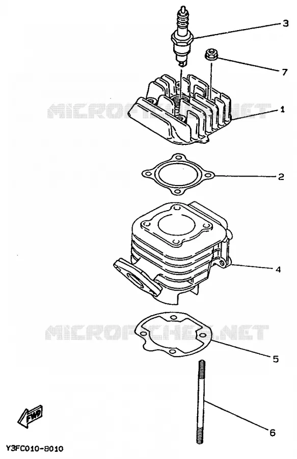 CYLINDER Yamaha SCOOTER 50 1990 BOOSTER  CW50