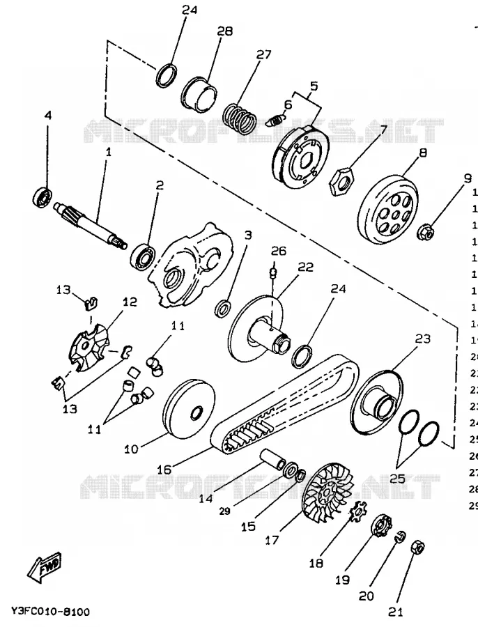 STARTER CLUTCH Yamaha SCOOTER 50 1990 BOOSTER  CW50