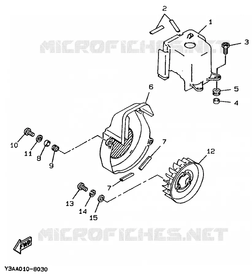 AIR SHROUD & FAN Yamaha SCOOTER 50 1990 BOOSTER  CW50