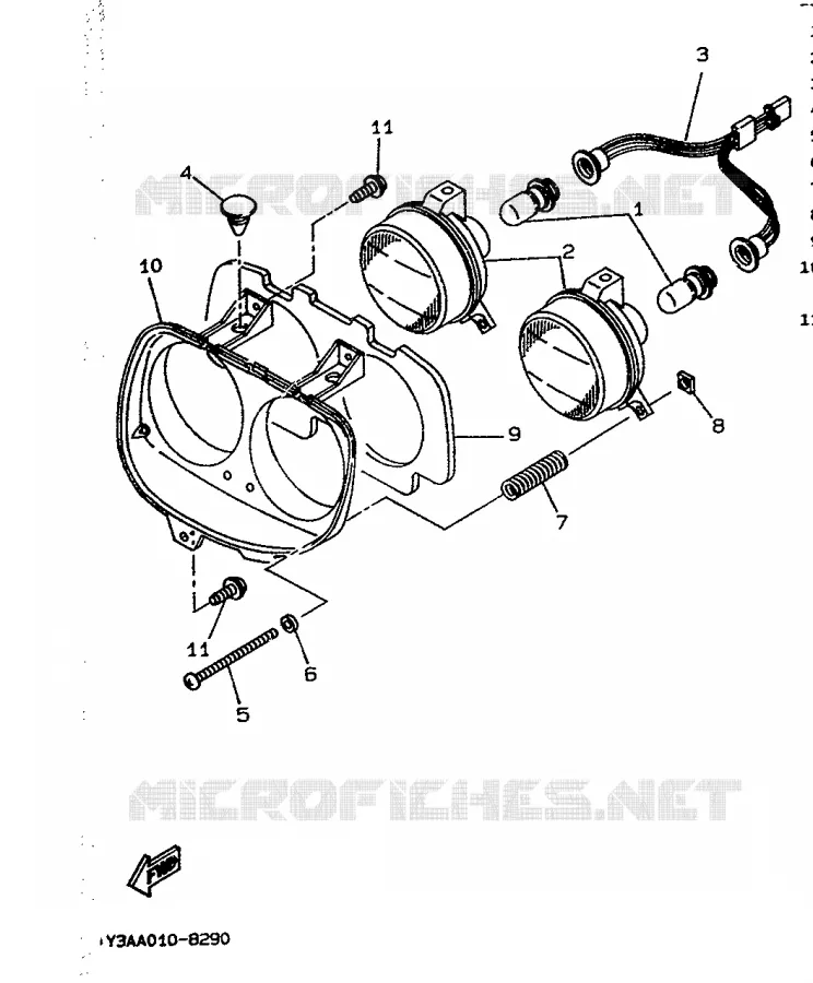 HEADLIGHT Yamaha SCOOTER 50 1991 BOOSTER  CW50