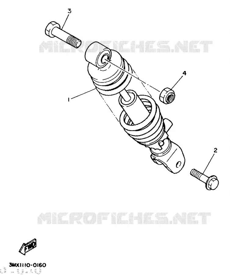 REAR SHOCK ABSORBER Yamaha SCOOTER 50 1992 BOOSTER  CW50