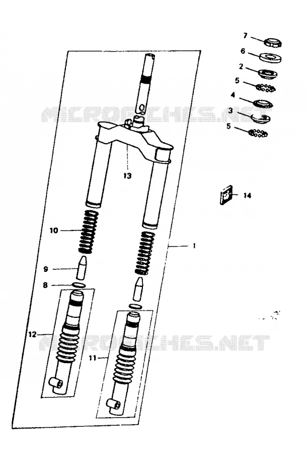 FRONT FORK / STEERING Yamaha SCOOTER 50 1992 BOOSTER  CW50