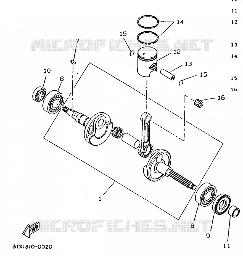 CRANKSHAFT / PISTON Yamaha SCOOTER 50 1992 BOOSTER  CW50