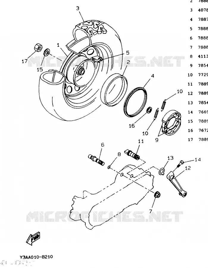 REAR WHEEL Yamaha SCOOTER 50 1992 BOOSTER  CW50