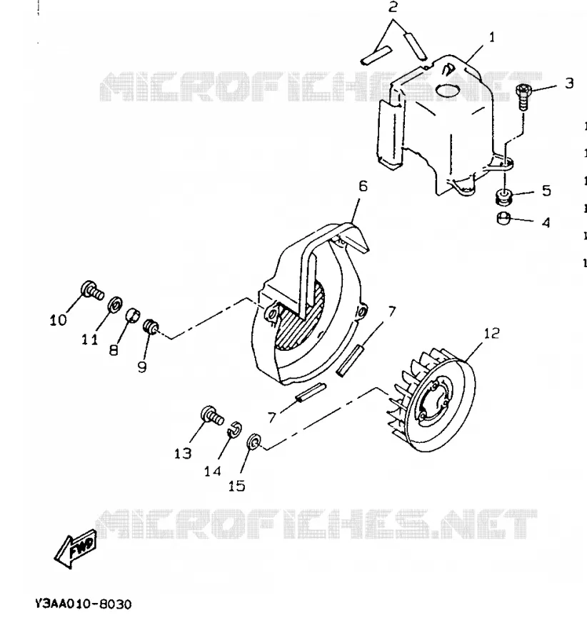 AIR SHROUD & FAN Yamaha SCOOTER 50 1992 BOOSTER  CW50