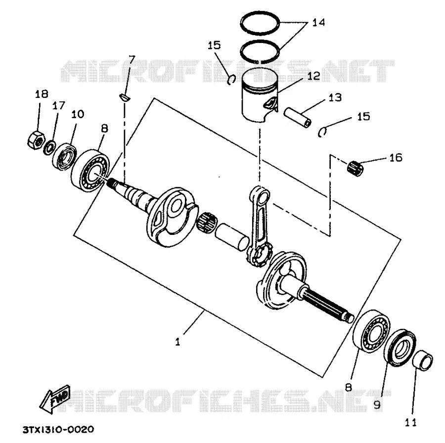 CRANKSHAFT / PISTON Yamaha SCOOTER 50 1992 BOOSTER  CW50