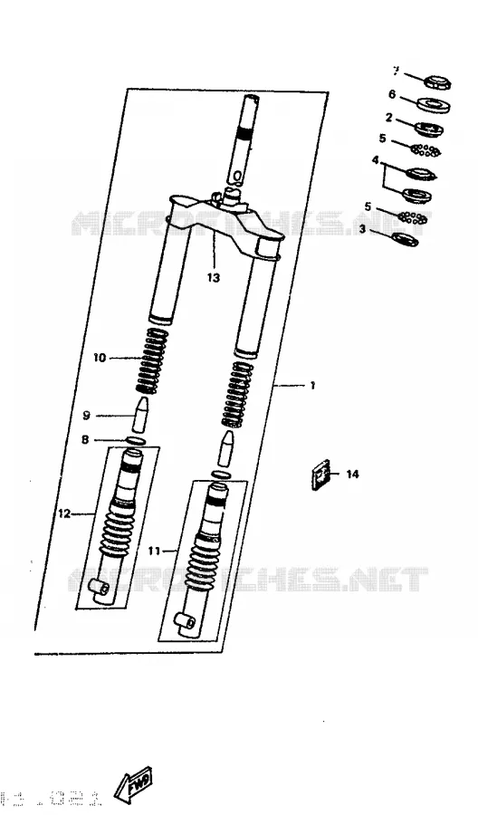 FRONT FORK Yamaha SCOOTER 50 1992 BOOSTER  CW50