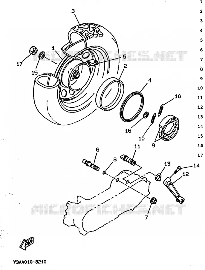 FRONT WHEEL Yamaha SCOOTER 50 1992 BOOSTER  CW50