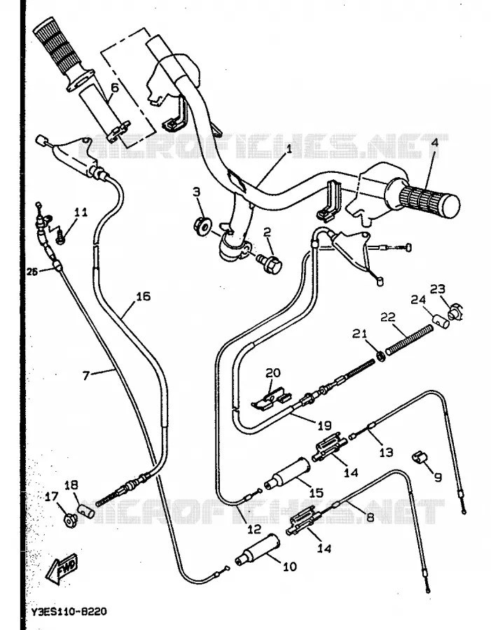 HANDLEBAR & CABLES Yamaha SCOOTER 50 1992 BOOSTER  CW50