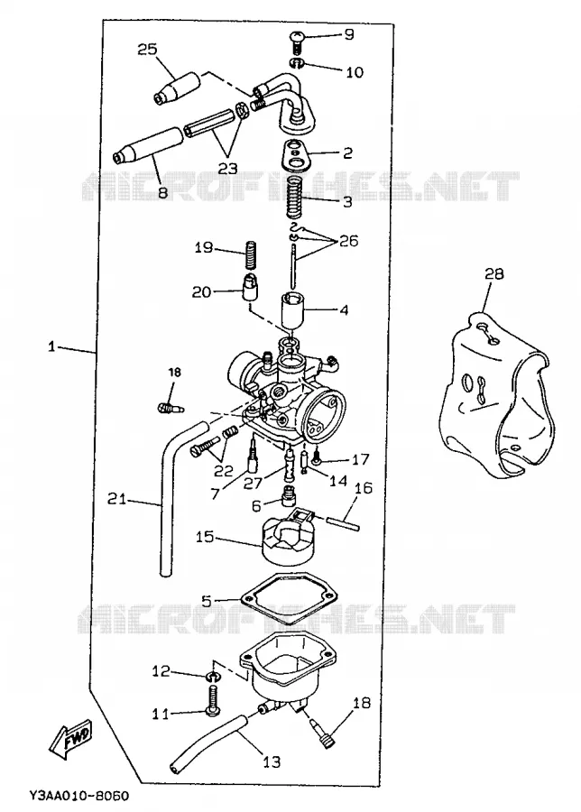 CARBURETOR Yamaha SCOOTER 50 1994 BOOSTER  CW50