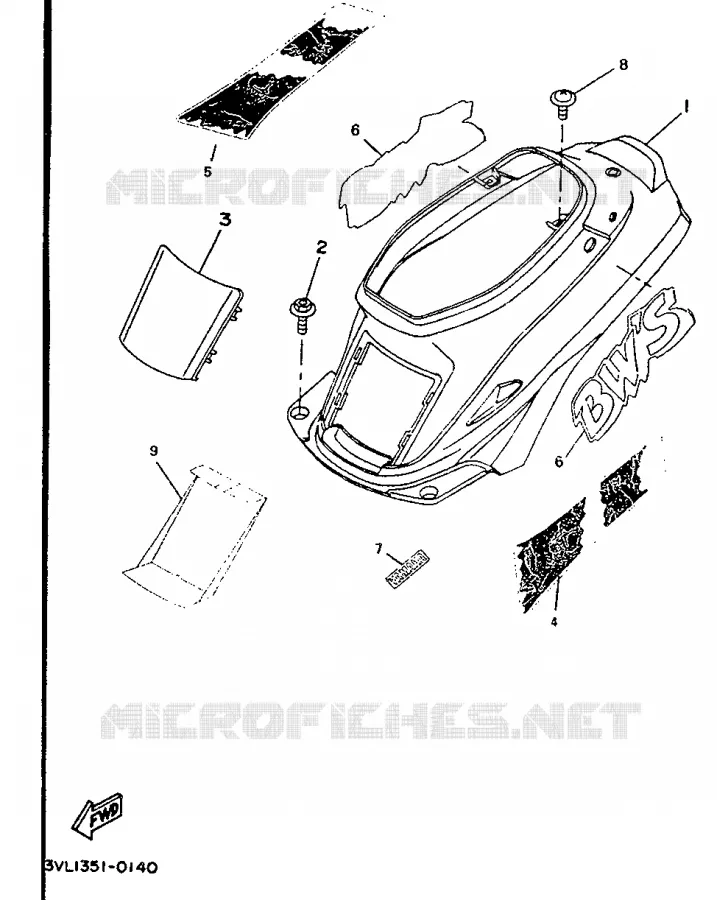 SIDE COVER Yamaha SCOOTER 50 1994 BOOSTER  CW50