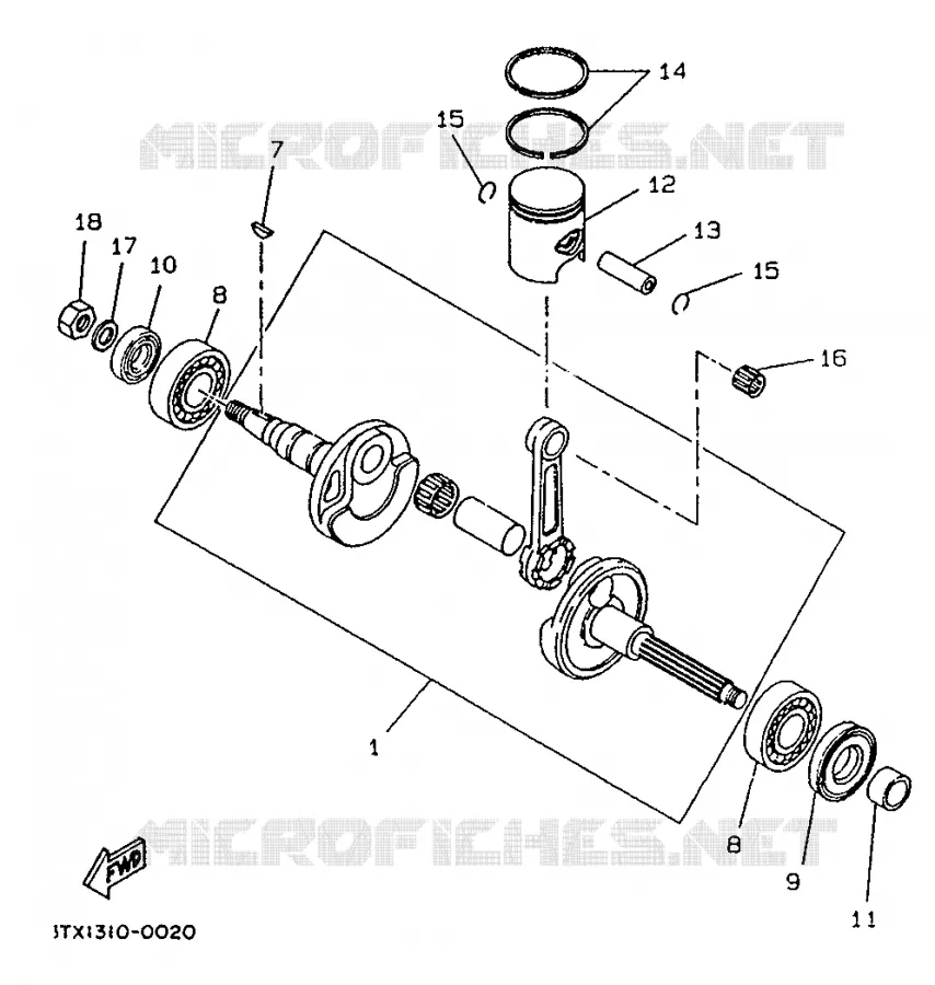 CRANKSHAFT / PISTON Yamaha SCOOTER 50 1994 BOOSTER  CW50