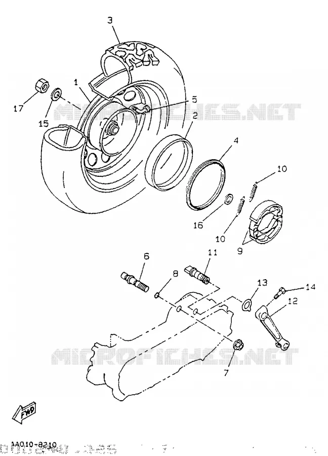 REAR WHEEL Yamaha SCOOTER 50 1994 BOOSTER  CW50
