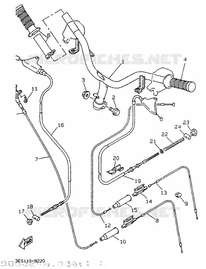 HANDLEBAR & CABLES Yamaha SCOOTER 50 1994 BOOSTER  CW50