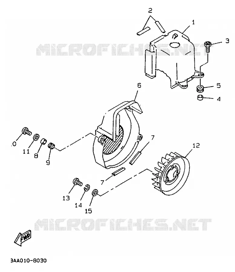 AIR SHROUD & FAN Yamaha SCOOTER 50 1994 BOOSTER  CW50