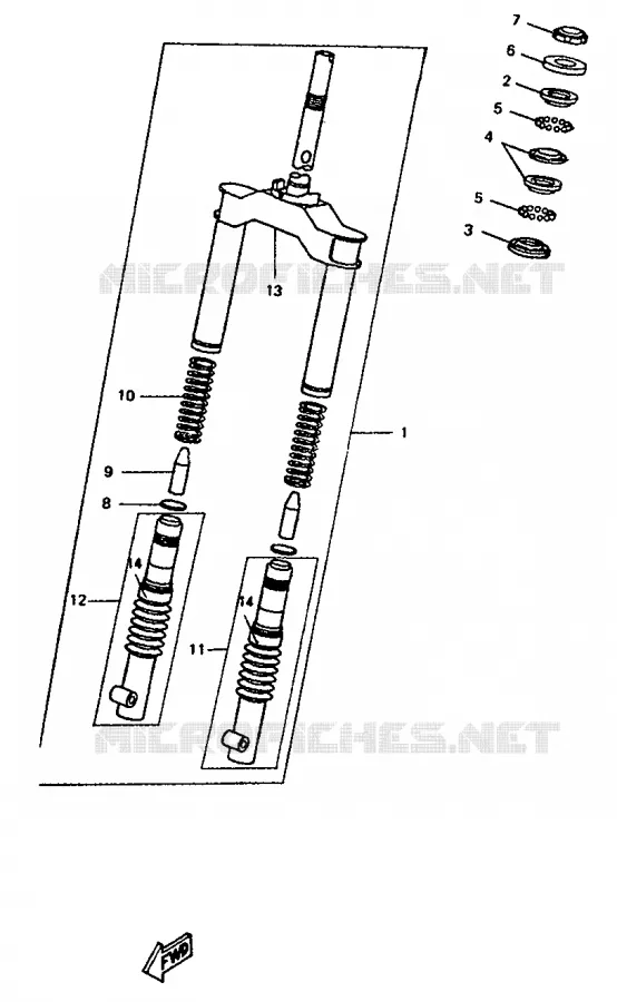 FRONT FORK Yamaha SCOOTER 50 1995 BOOSTER  CW50