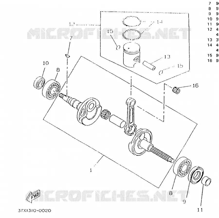CRANKSHAFT / PISTON Yamaha SCOOTER 50 1996 BOOSTER  CW50