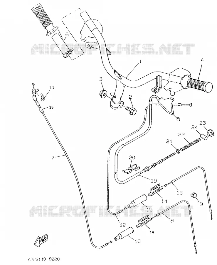 HANDLEBAR & CABLES Yamaha SCOOTER 50 1996 BOOSTER  CW50