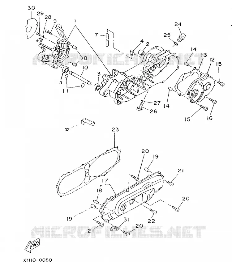 CRANKCASE Yamaha SCOOTER 50 1996 BOOSTER  CW50