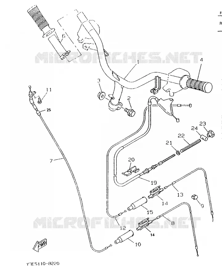 HANDLEBAR & CABLES Yamaha SCOOTER 50 1996 BOOSTER  CW50