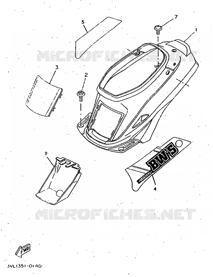SIDE COVER Yamaha SCOOTER 50 1997 BOOSTER  CW50