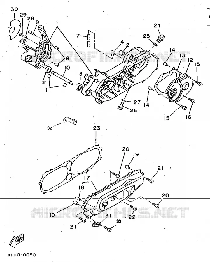 CRANKCASE Yamaha SCOOTER 50 1997 BOOSTER  CW50