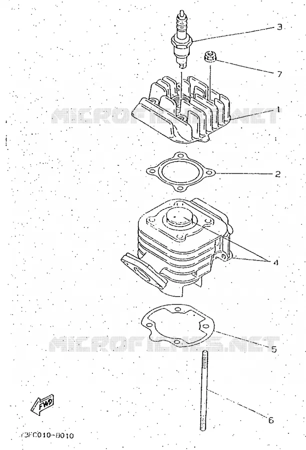 CYLINDER Yamaha SCOOTER 50 1997 BOOSTER  CW50