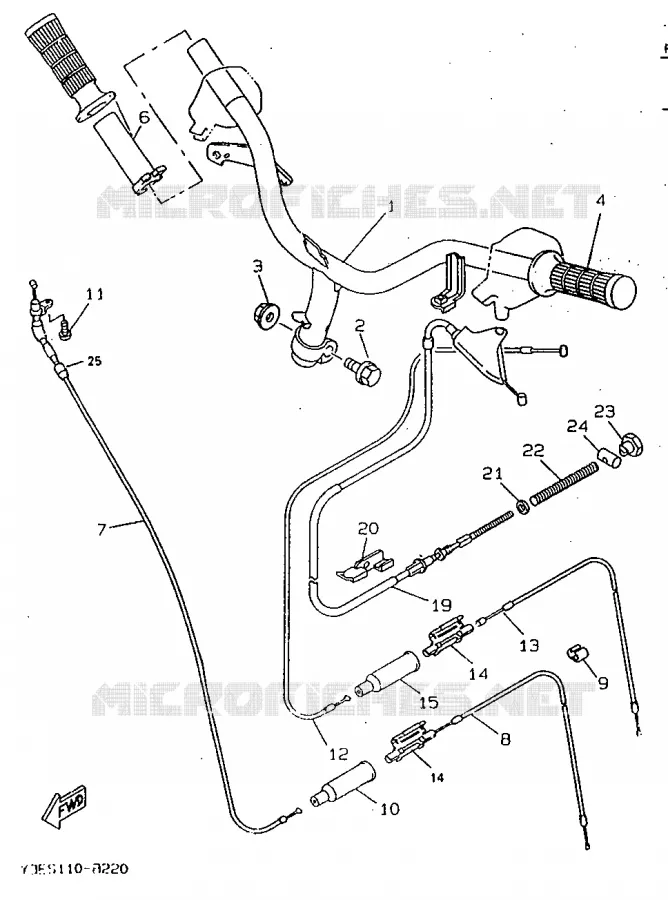 HANDLEBAR & CABLES Yamaha SCOOTER 50 1998 BOOSTER  CW50