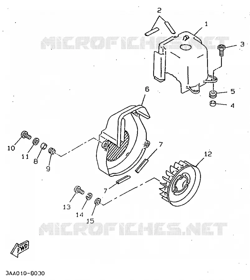 AIR SHROUD & FAN Yamaha SCOOTER 50 1998 BOOSTER  CW50